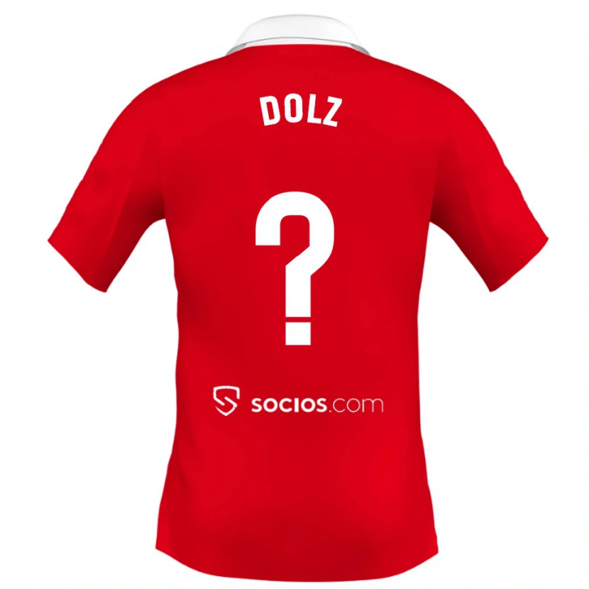 Danxen Enfant Maillot Marc Dolz #0 Rouge Blanc Gris Tenues Extérieur 2025/26 T-Shirt