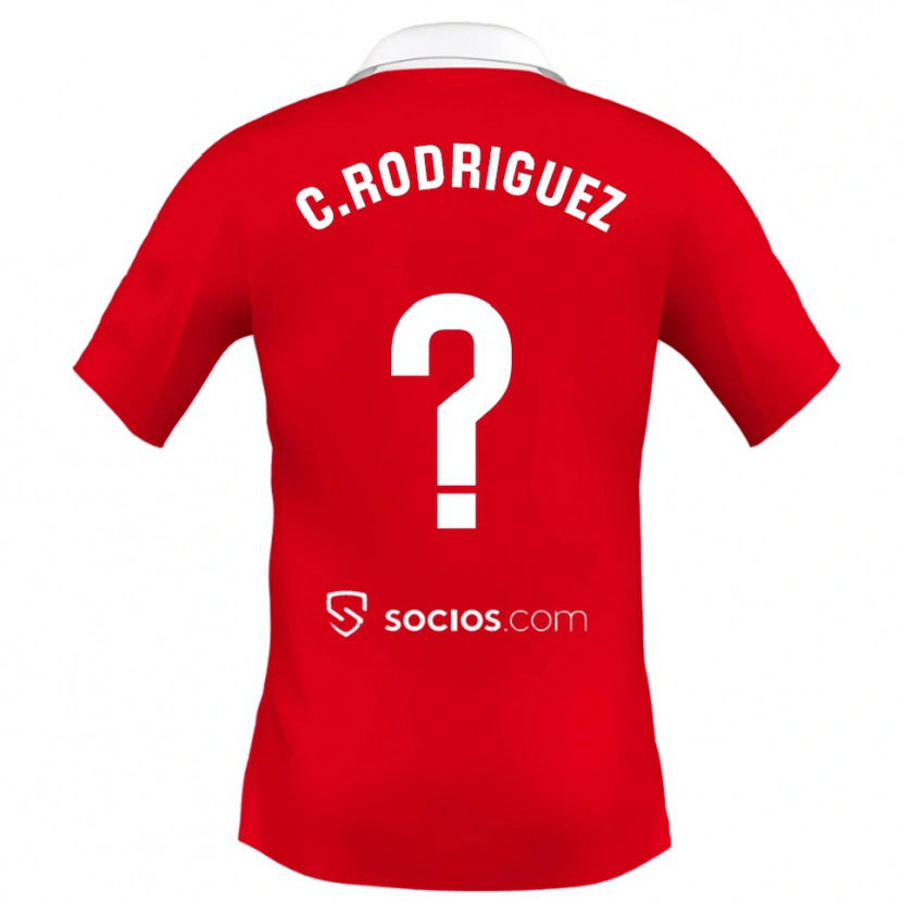 Danxen Enfant Maillot Carlos Rodríguez #0 Rouge Blanc Gris Tenues Extérieur 2025/26 T-Shirt