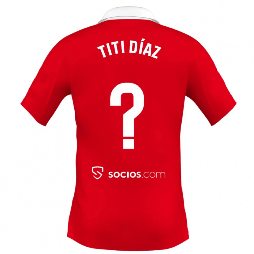 Danxen Enfant Maillot Titi Díaz #0 Rouge Blanc Gris Tenues Extérieur 2025/26 T-Shirt