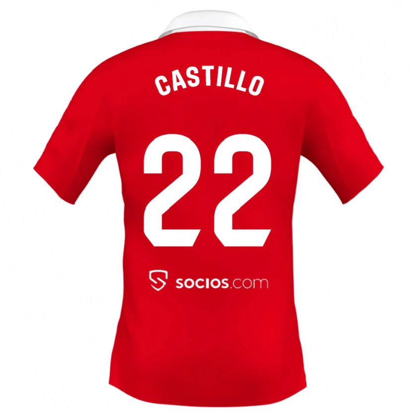 Danxen Enfant Maillot José Castillo #22 Rouge Blanc Gris Tenues Extérieur 2025/26 T-Shirt