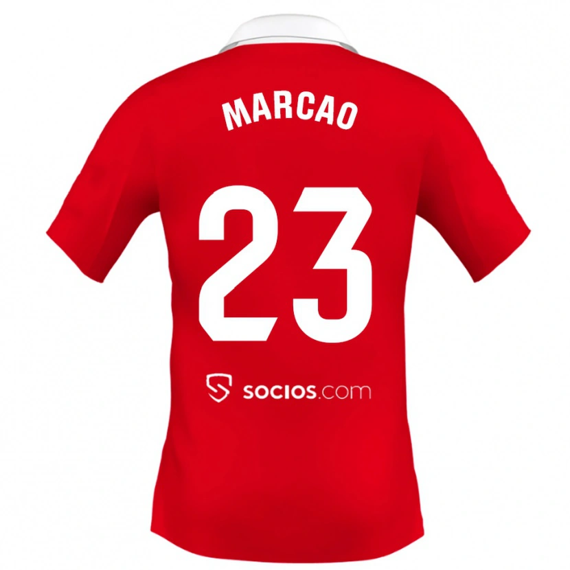 Danxen Enfant Maillot Marcão #23 Rouge Blanc Gris Tenues Extérieur 2025/26 T-Shirt