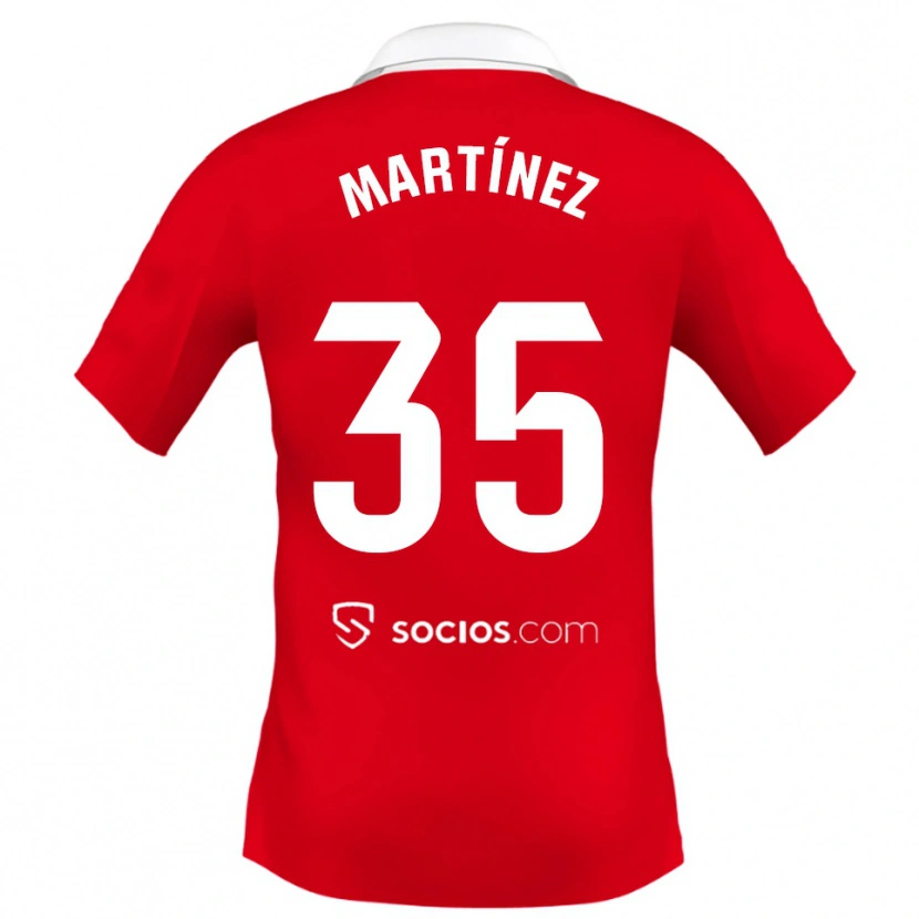 Danxen Enfant Maillot Ramón Martínez #35 Rouge Blanc Gris Tenues Extérieur 2025/26 T-Shirt