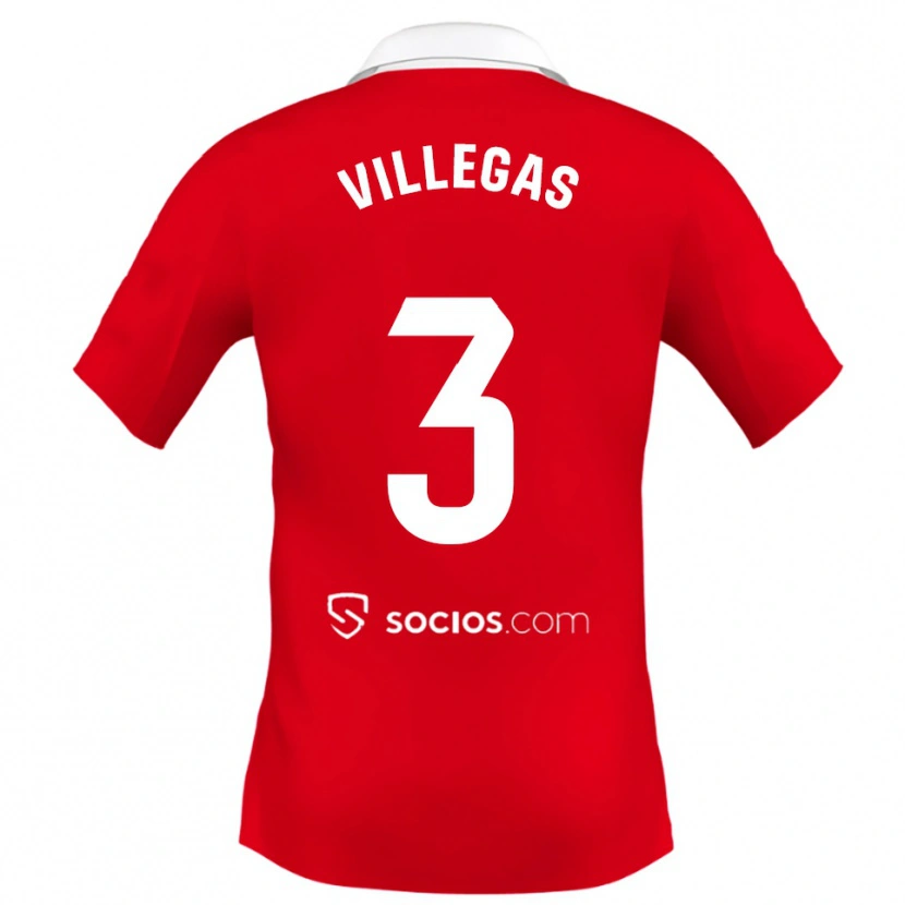 Danxen Enfant Maillot Juancho Villegas #3 Rouge Blanc Gris Tenues Extérieur 2025/26 T-Shirt