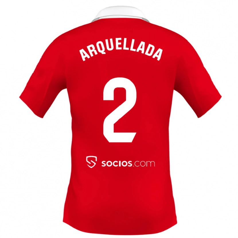 Danxen Enfant Maillot Álvaro Arquellada #2 Rouge Blanc Gris Tenues Extérieur 2025/26 T-Shirt