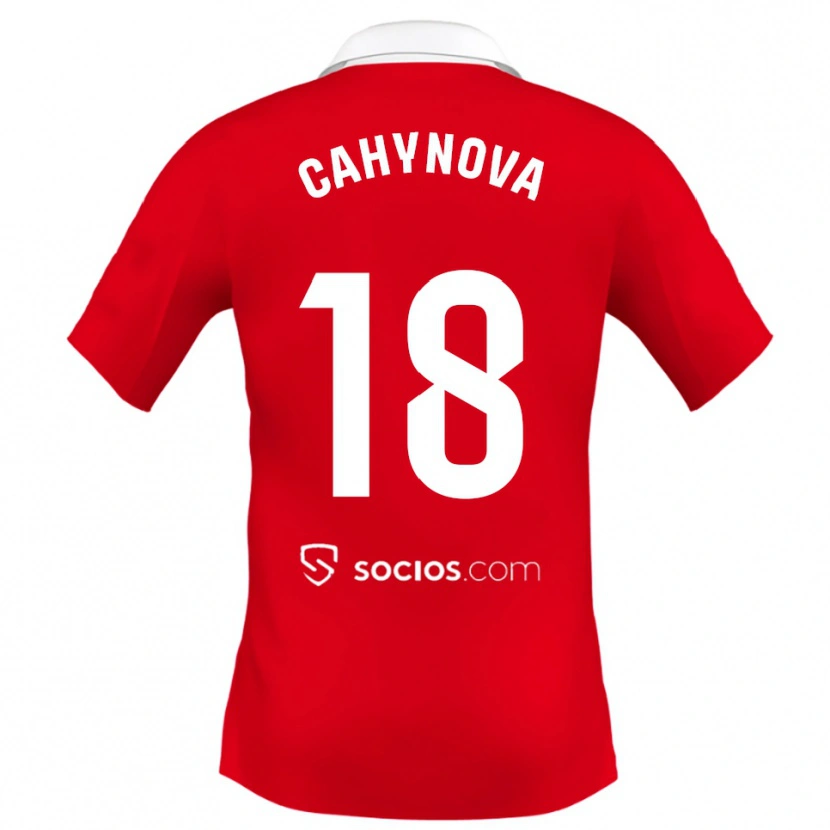Danxen Enfant Maillot Klara Cahynova #18 Rouge Blanc Gris Tenues Extérieur 2025/26 T-Shirt