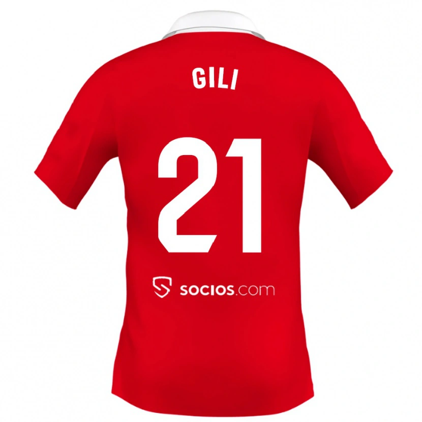 Danxen Enfant Maillot Gemma Gili #21 Rouge Blanc Gris Tenues Extérieur 2025/26 T-Shirt