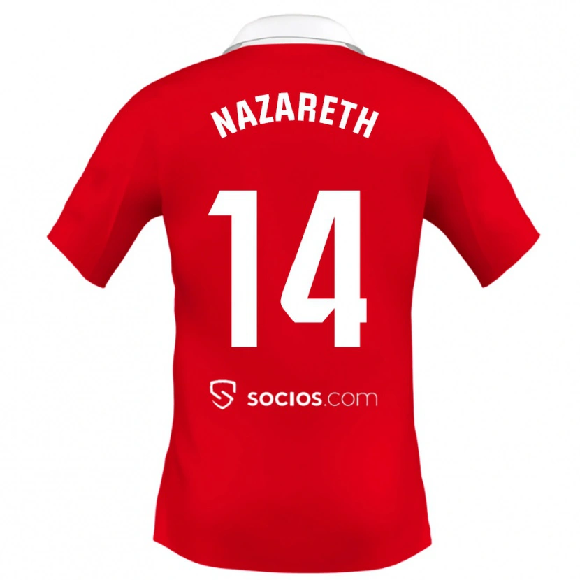 Danxen Enfant Maillot Nazareth Martín #14 Rouge Blanc Gris Tenues Extérieur 2025/26 T-Shirt