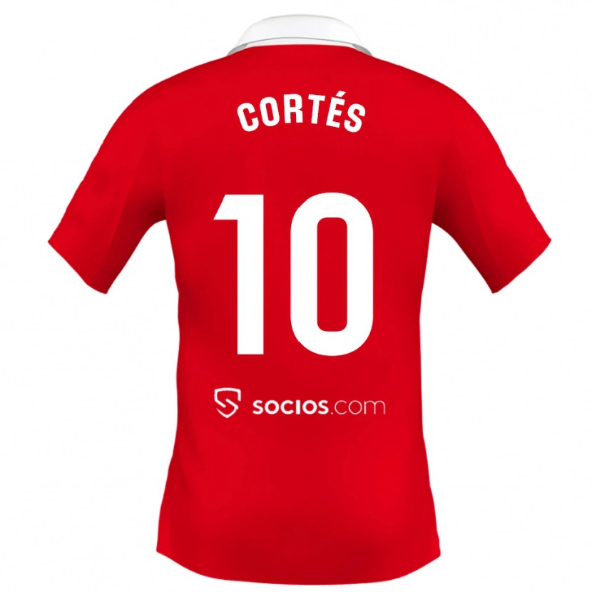 Danxen Enfant Maillot Millaray Cortés #10 Rouge Blanc Gris Tenues Extérieur 2025/26 T-Shirt