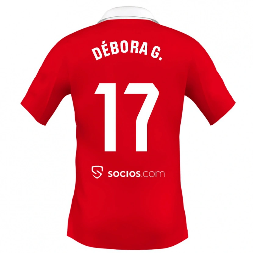Danxen Enfant Maillot Débora García Mateo #17 Rouge Blanc Gris Tenues Extérieur 2025/26 T-Shirt