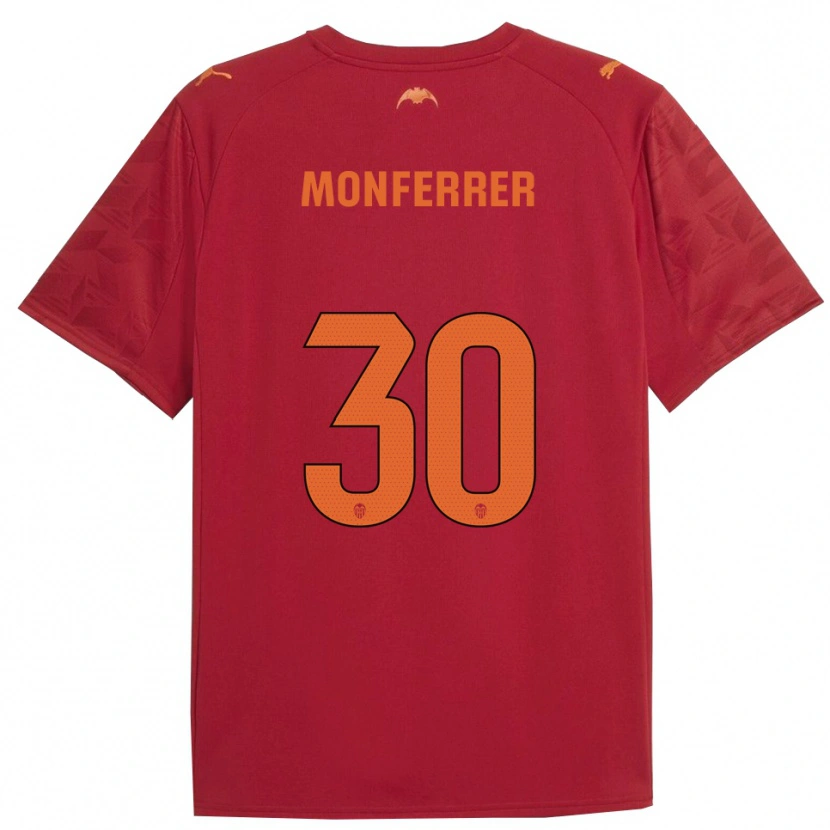 Danxen Enfant Maillot Miguel Monferrer #30 Rouge Orange Tenues Extérieur 2025/26 T-Shirt