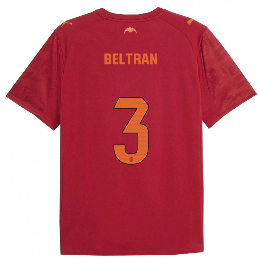 Danxen Enfant Maillot Bea Beltran #3 Rouge Orange Tenues Extérieur 2025/26 T-Shirt