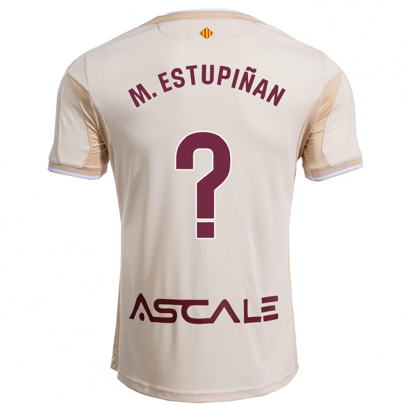 Danxen Enfant Maillot Marta Estupiñan Santana #0 Blanc Cassé Bourgogne Tenues Extérieur 2025/26 T-Shirt