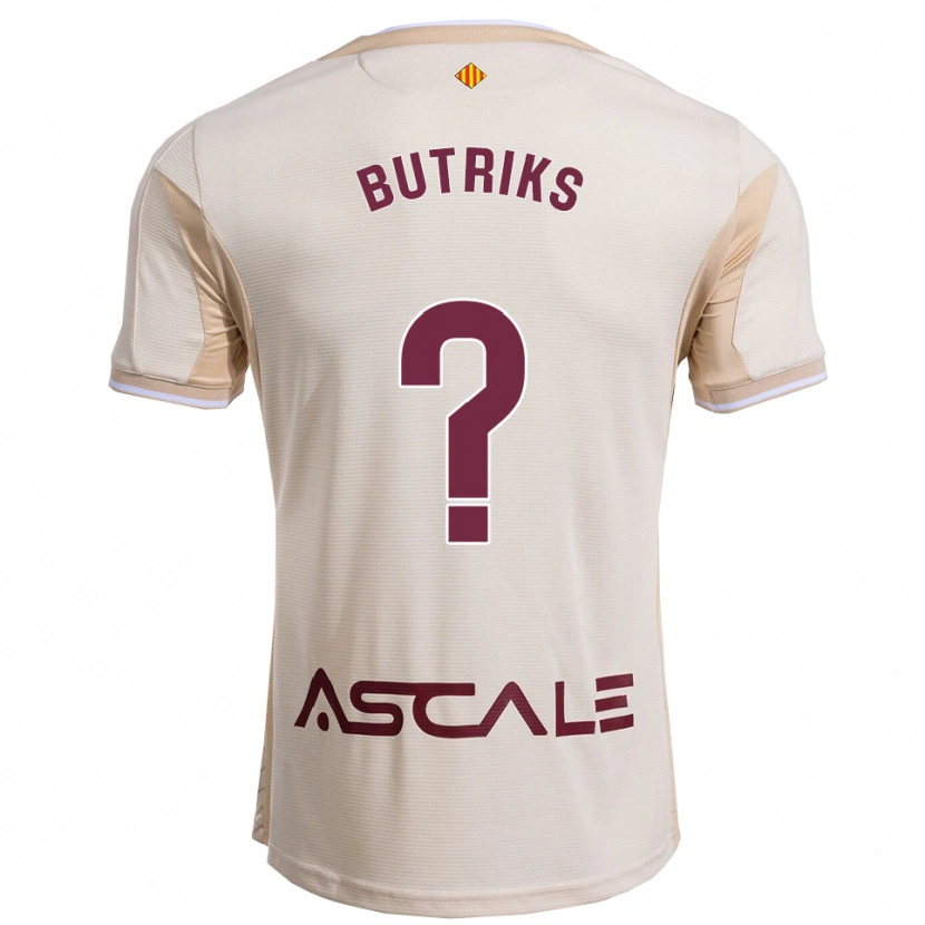 Danxen Enfant Maillot Artjoms Butriks #0 Blanc Cassé Bourgogne Tenues Extérieur 2025/26 T-Shirt