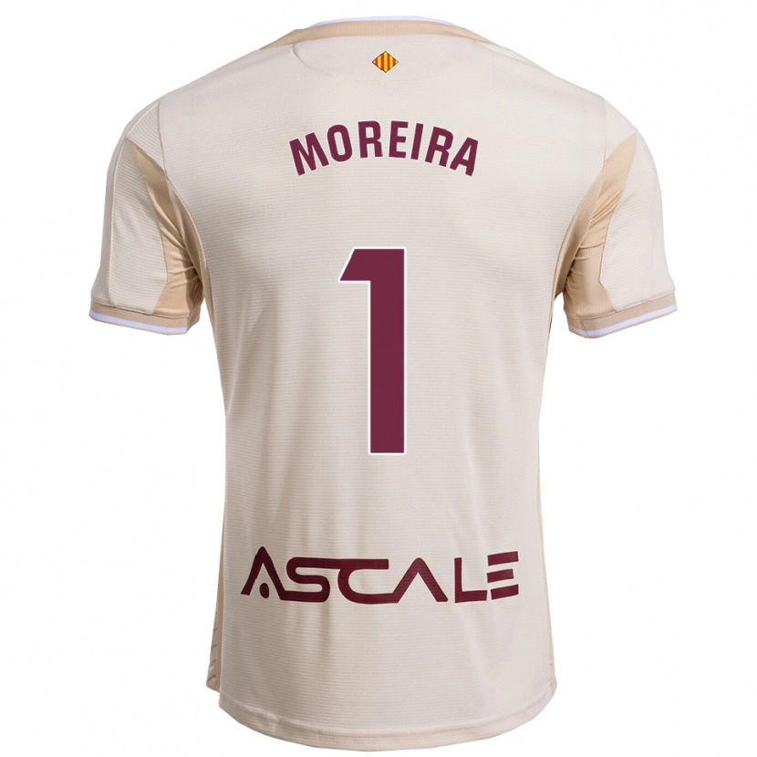 Danxen Enfant Maillot Yago Moreira #1 Blanc Cassé Bourgogne Tenues Extérieur 2025/26 T-Shirt