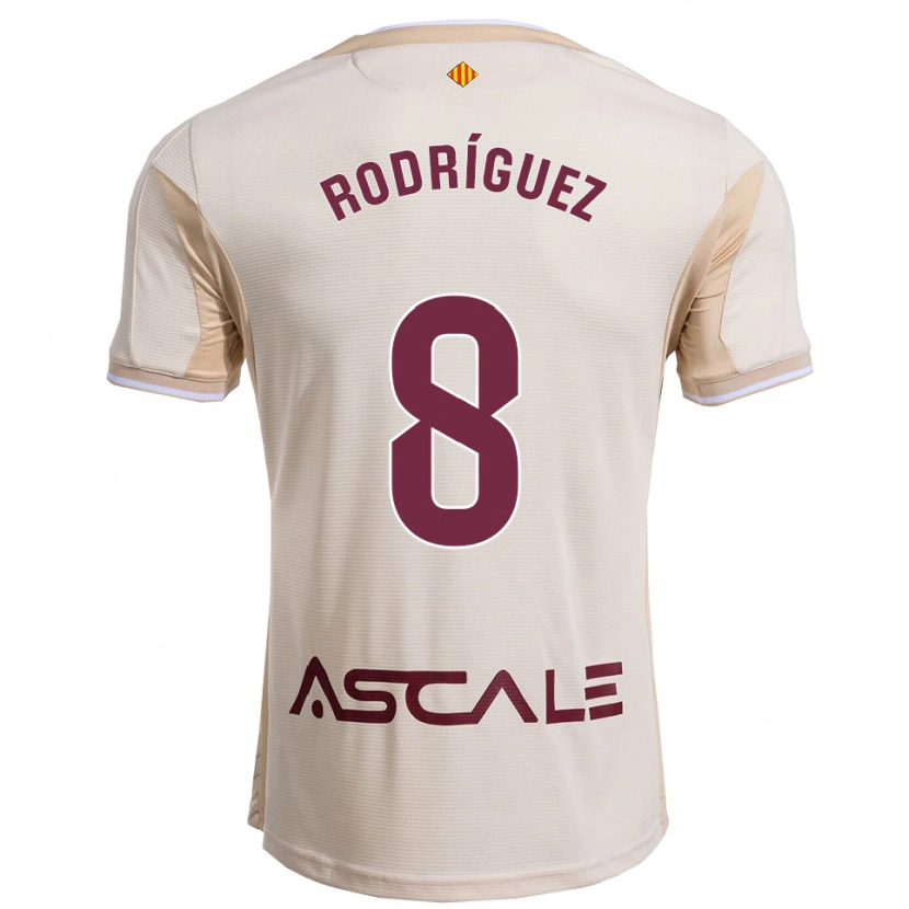 Danxen Enfant Maillot Unai Rodríguez #8 Blanc Cassé Bourgogne Tenues Extérieur 2025/26 T-Shirt