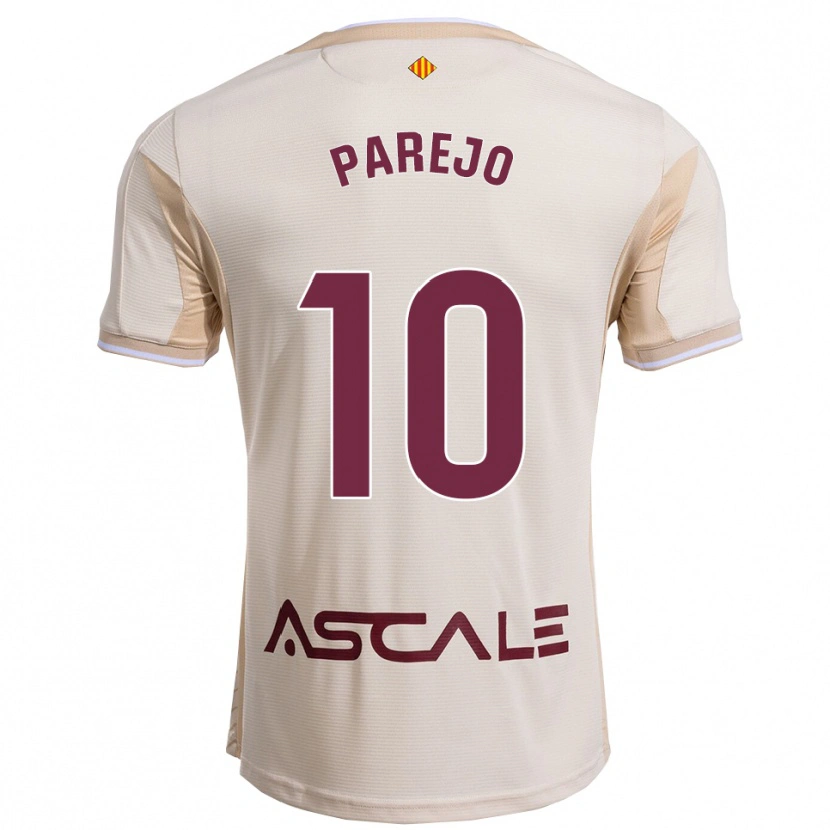 Danxen Enfant Maillot Dani Parejo #10 Blanc Cassé Bourgogne Tenues Extérieur 2025/26 T-Shirt