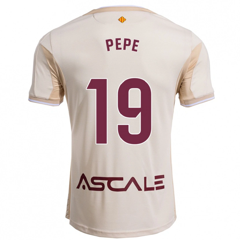 Danxen Enfant Maillot Nicolas Pépé #19 Blanc Cassé Bourgogne Tenues Extérieur 2025/26 T-Shirt