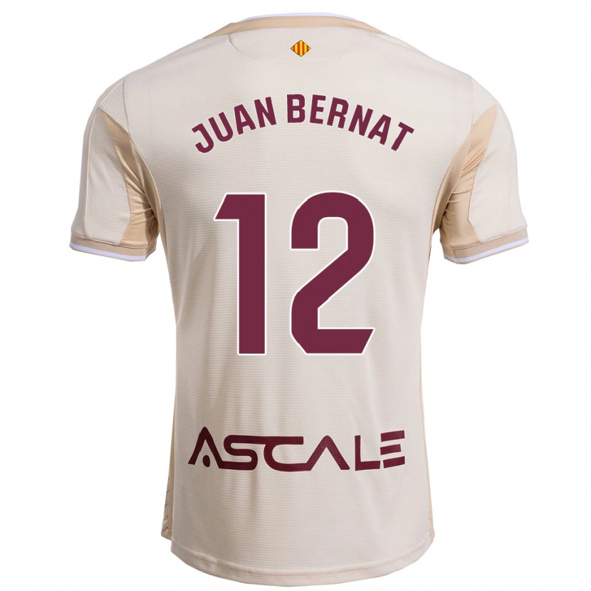 Danxen Enfant Maillot Juan Bernat #12 Blanc Cassé Bourgogne Tenues Extérieur 2025/26 T-Shirt