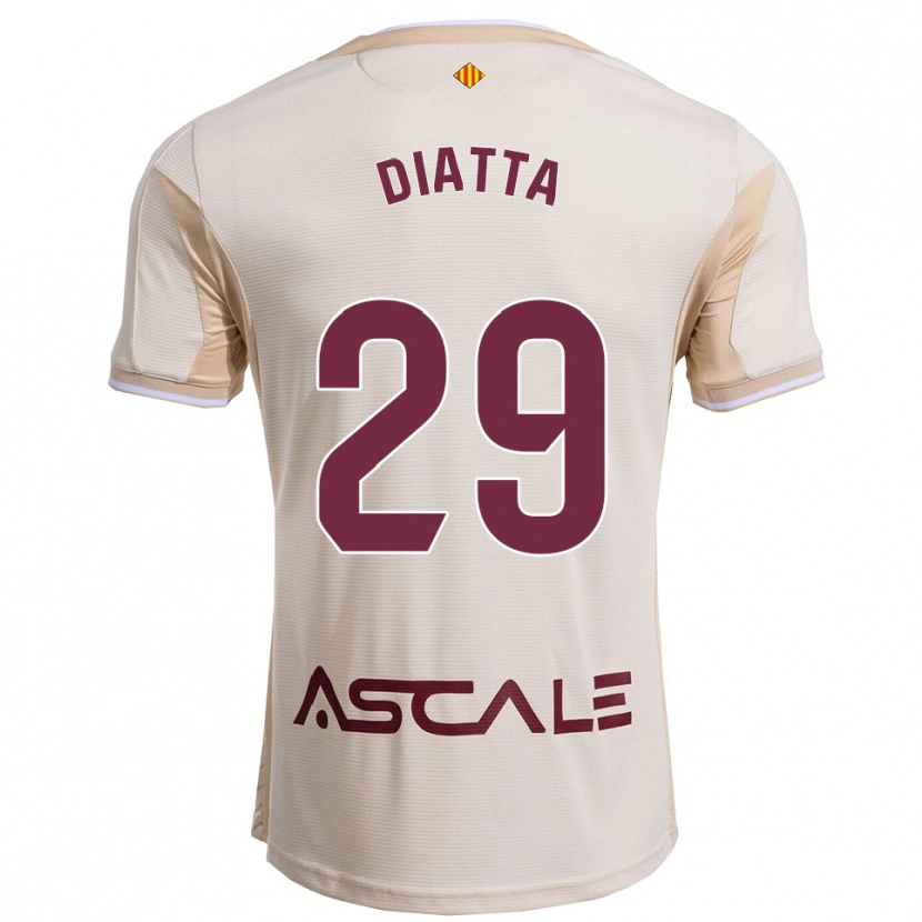 Danxen Enfant Maillot Alassane Diatta #29 Blanc Cassé Bourgogne Tenues Extérieur 2025/26 T-Shirt