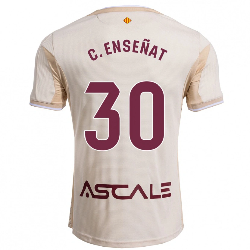 Danxen Enfant Maillot Claudia Enseñat Galindo #30 Blanc Cassé Bourgogne Tenues Extérieur 2025/26 T-Shirt