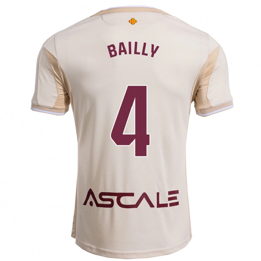 Danxen Enfant Maillot Eric Bailly #4 Blanc Cassé Bourgogne Tenues Extérieur 2025/26 T-Shirt