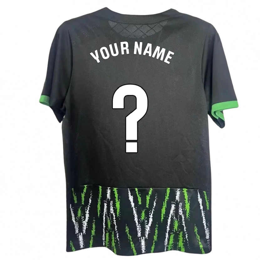 Danxen Enfant Maillot Votre Nom #0 Noir Vert Tenues Extérieur 2025/26 T-Shirt