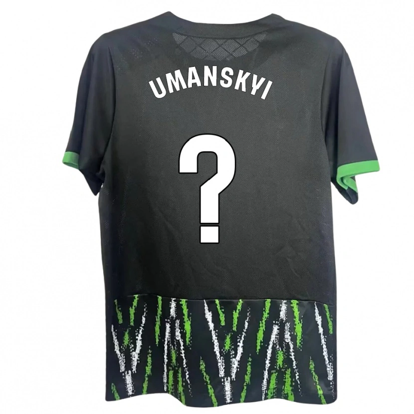 Danxen Enfant Maillot Volodymyr Umanskyi #0 Noir Vert Tenues Extérieur 2025/26 T-Shirt