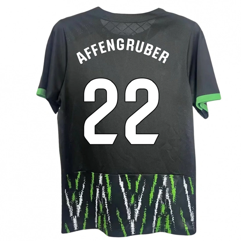 Danxen Enfant Maillot David Affengruber #22 Noir Vert Tenues Extérieur 2025/26 T-Shirt