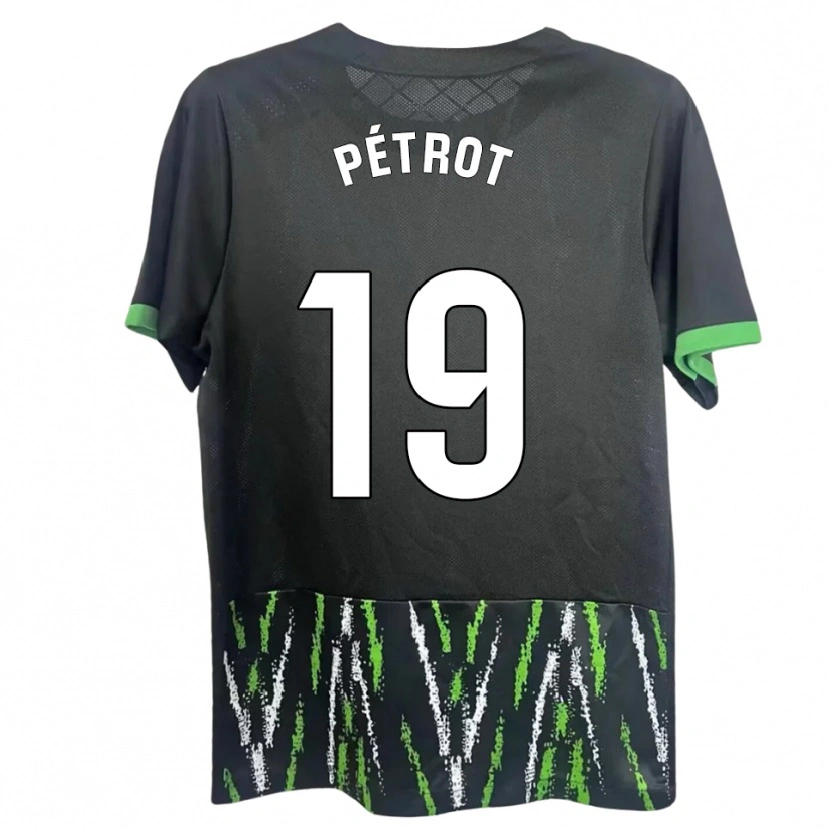 Danxen Enfant Maillot Léo Pétrot #19 Noir Vert Tenues Extérieur 2025/26 T-Shirt