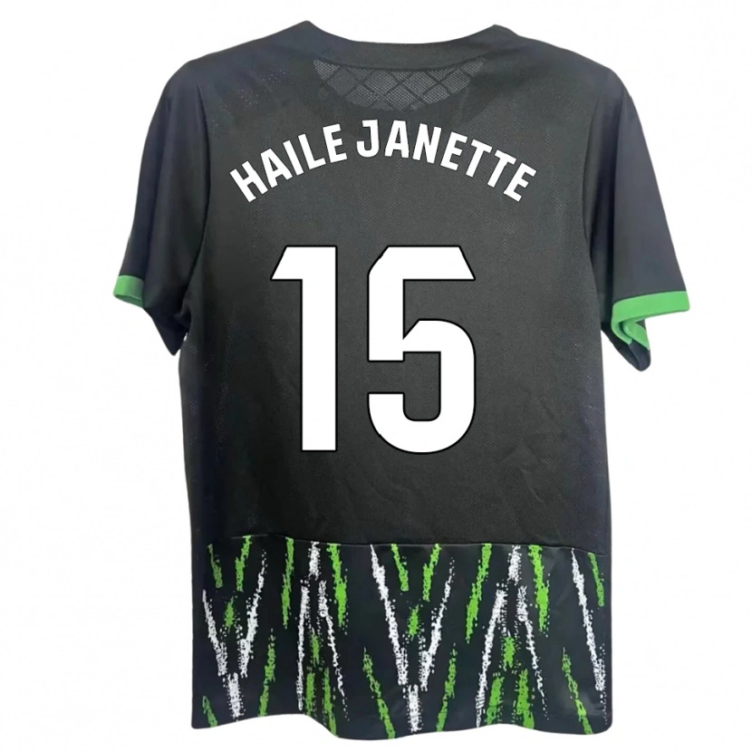 Danxen Enfant Maillot Haile Janette Pereira Richards #15 Noir Vert Tenues Extérieur 2025/26 T-Shirt