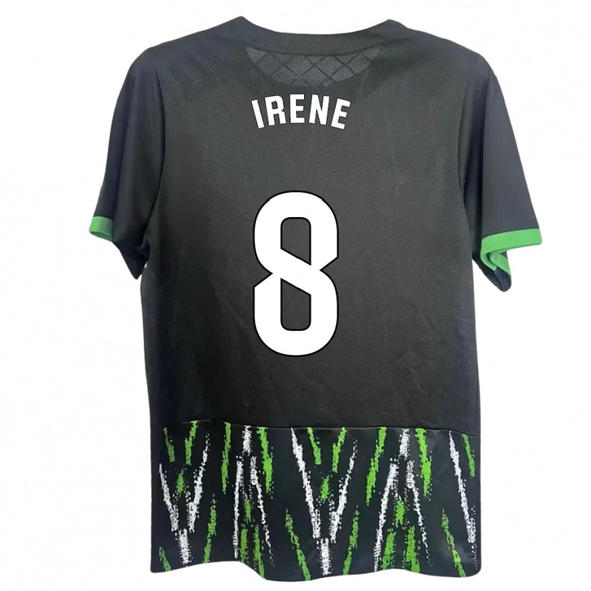 Danxen Enfant Maillot Irene Ñiguez García #8 Noir Vert Tenues Extérieur 2025/26 T-Shirt