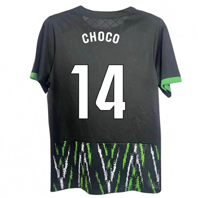 Danxen Enfant Maillot Choco #14 Noir Vert Tenues Extérieur 2025/26 T-Shirt