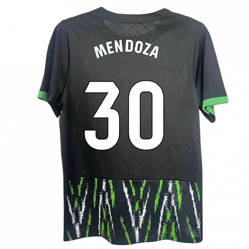 Danxen Enfant Maillot Rodrigo Mendoza #30 Noir Vert Tenues Extérieur 2025/26 T-Shirt