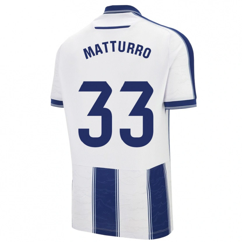 Danxen Enfant Maillot Alan Matturro #33 Marine Blanc Tenues Extérieur 2025/26 T-Shirt