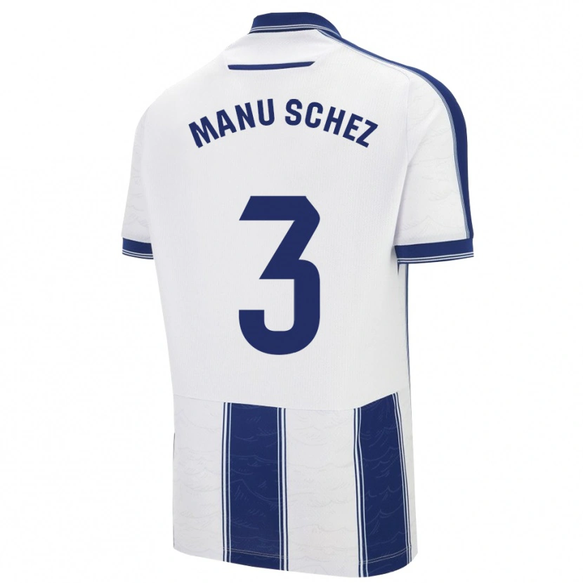 Danxen Enfant Maillot Manu Sánchez #3 Marine Blanc Tenues Extérieur 2025/26 T-Shirt