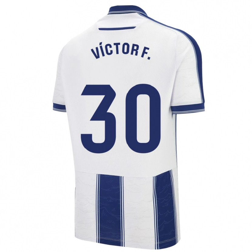 Danxen Enfant Maillot Víctor Fernández #30 Marine Blanc Tenues Extérieur 2025/26 T-Shirt