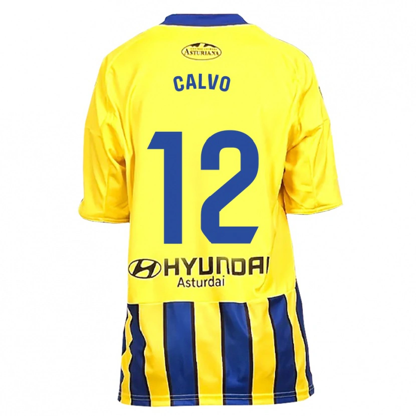Danxen Enfant Maillot Dani Calvo #12 Jaune Bleu Tenues Extérieur 2025/26 T-Shirt