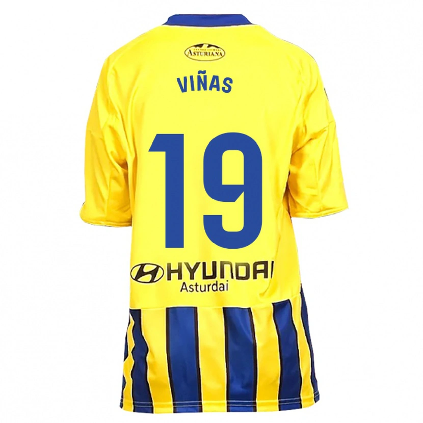 Danxen Enfant Maillot Federico Viñas #19 Jaune Bleu Tenues Extérieur 2025/26 T-Shirt