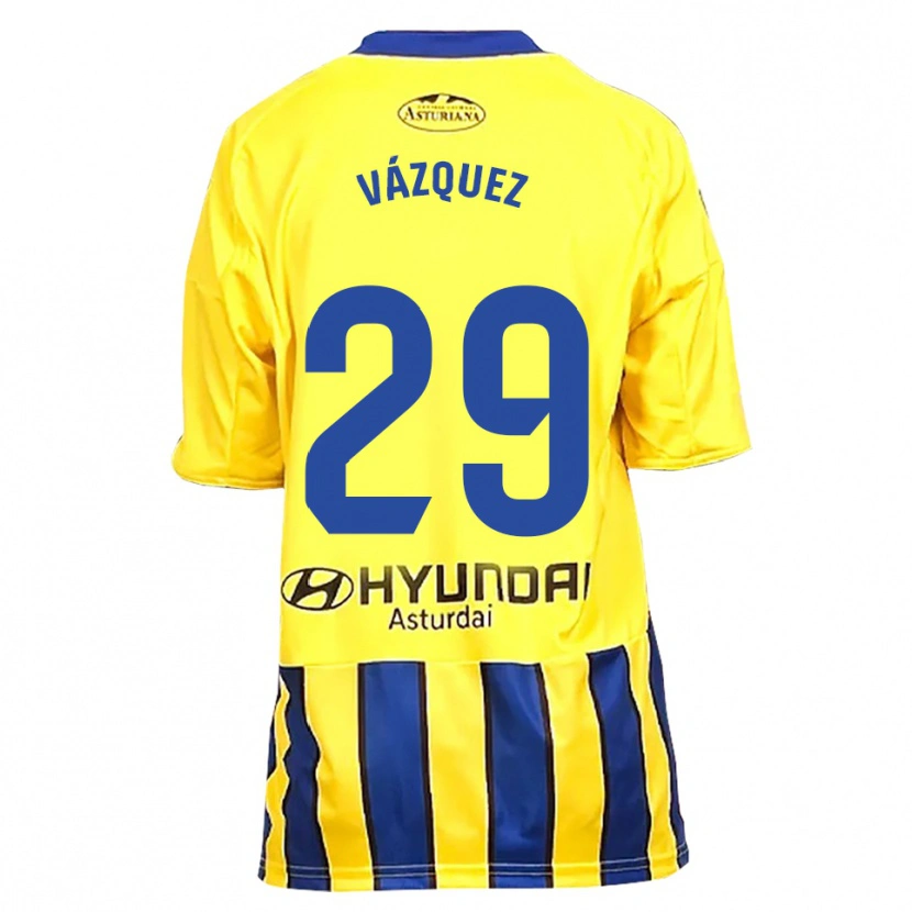 Danxen Enfant Maillot Jaime Vázquez #29 Jaune Bleu Tenues Extérieur 2025/26 T-Shirt
