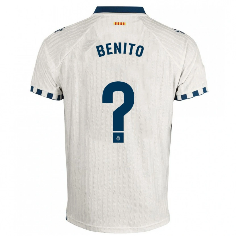 Danxen Enfant Maillot Adrià Benito #0 Blanc Bleu Tenues Extérieur 2025/26 T-Shirt