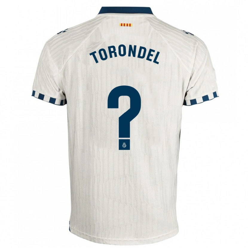 Danxen Enfant Maillot Aitor Torondel #0 Blanc Bleu Tenues Extérieur 2025/26 T-Shirt