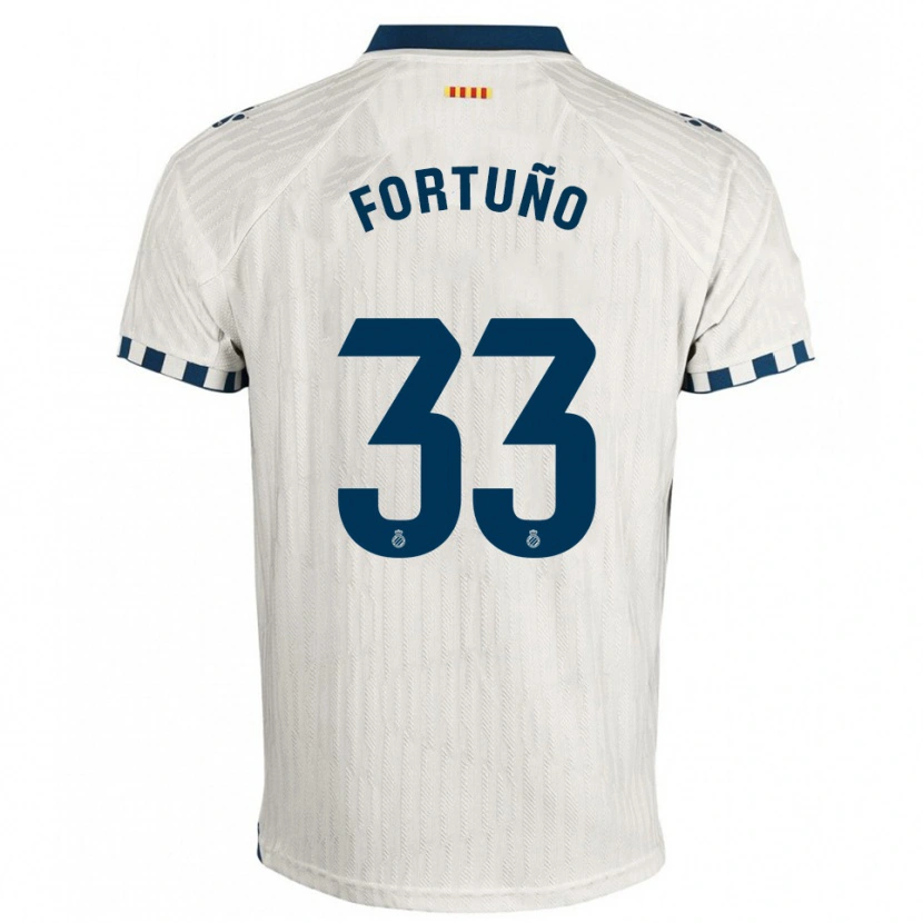 Danxen Enfant Maillot Ángel Fortuño #33 Blanc Bleu Tenues Extérieur 2025/26 T-Shirt