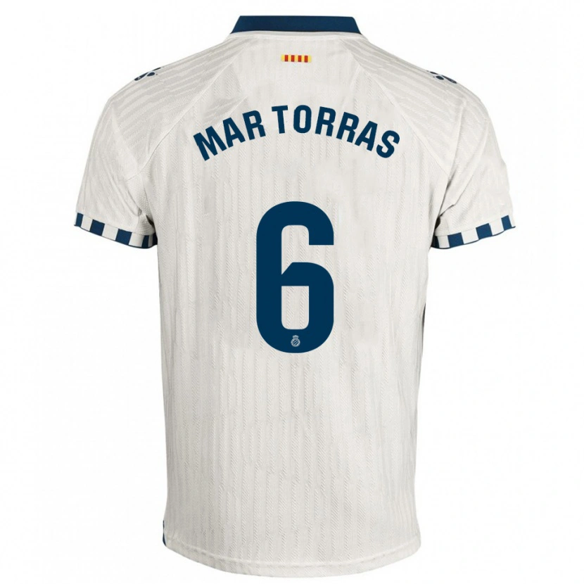 Danxen Enfant Maillot Mar Torrás De Fortuny #6 Blanc Bleu Tenues Extérieur 2025/26 T-Shirt
