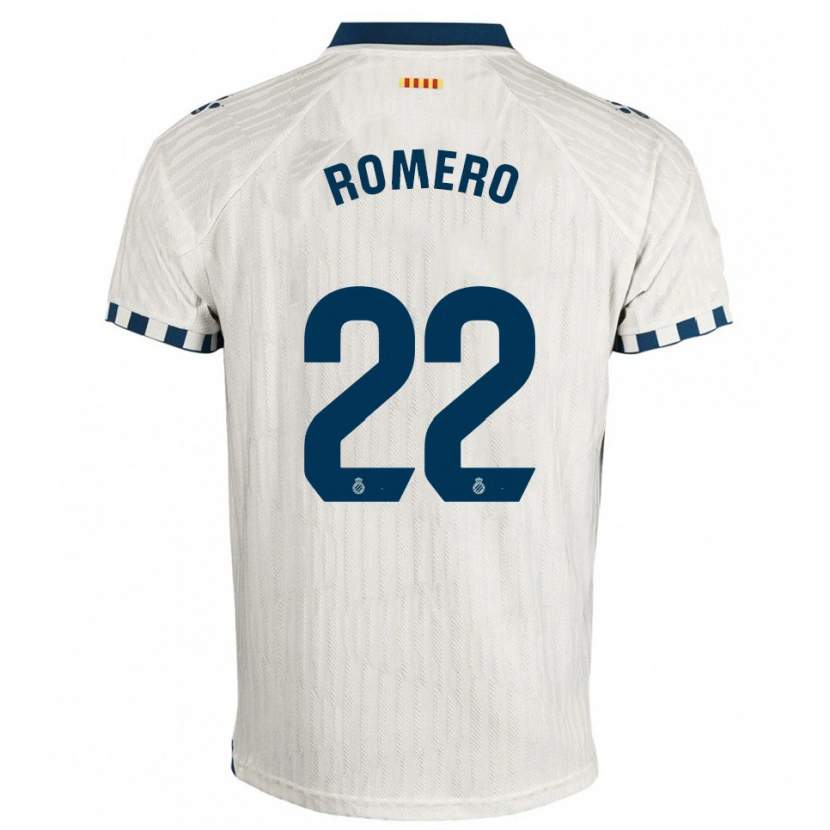 Danxen Enfant Maillot Carlos Romero #22 Blanc Bleu Tenues Extérieur 2025/26 T-Shirt