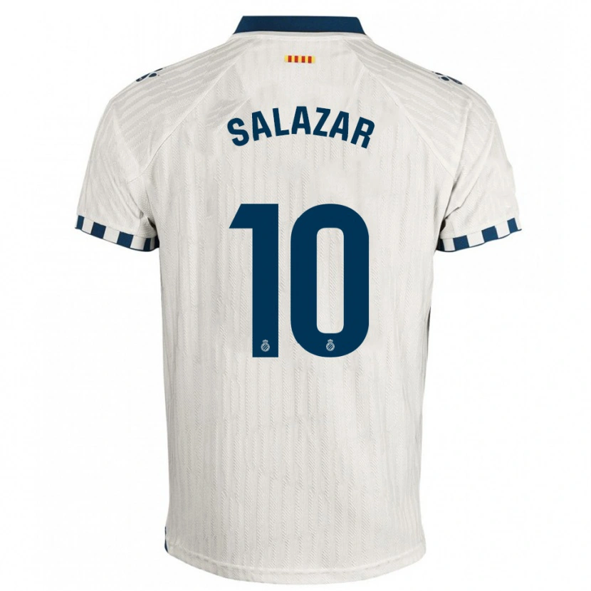 Danxen Enfant Maillot Leo Salazar #10 Blanc Bleu Tenues Extérieur 2025/26 T-Shirt