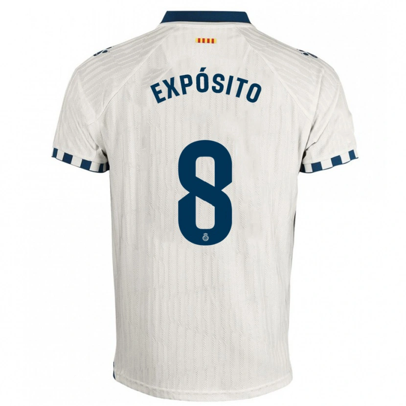 Danxen Enfant Maillot Edu Expósito #8 Blanc Bleu Tenues Extérieur 2025/26 T-Shirt