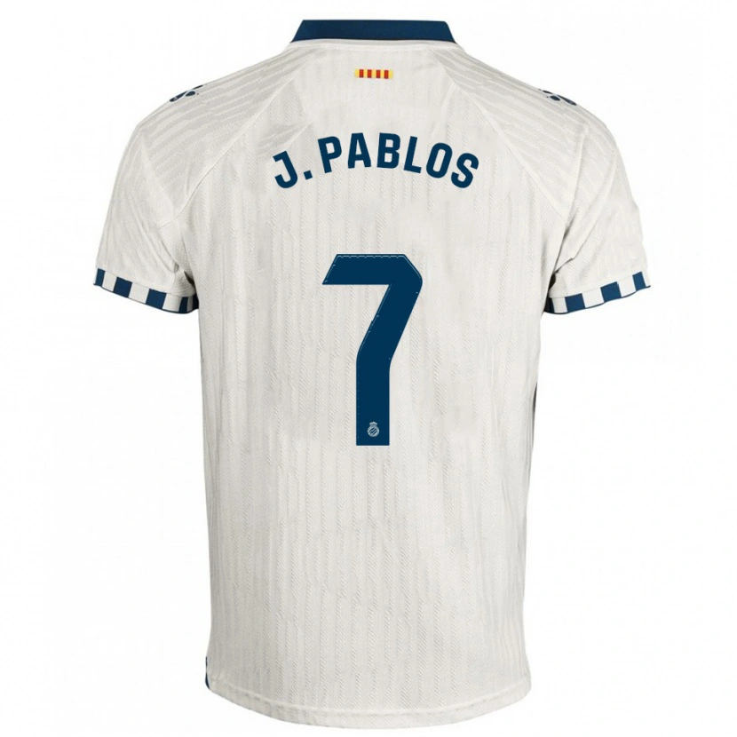 Danxen Enfant Maillot Judith Pablos Garrido #7 Blanc Bleu Tenues Extérieur 2025/26 T-Shirt