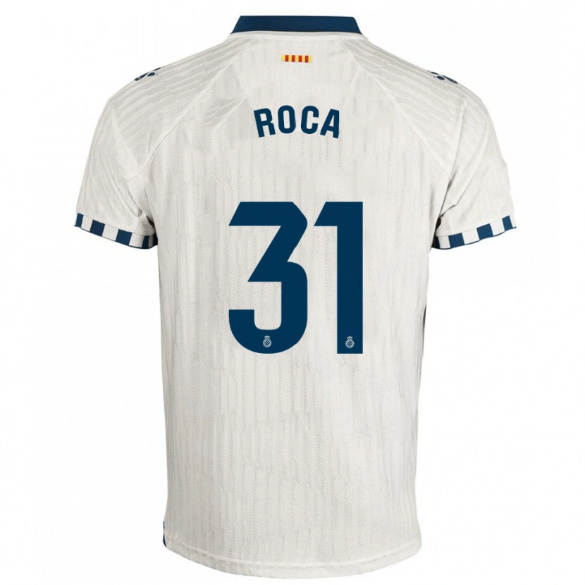 Danxen Enfant Maillot Antoniu Roca #31 Blanc Bleu Tenues Extérieur 2025/26 T-Shirt