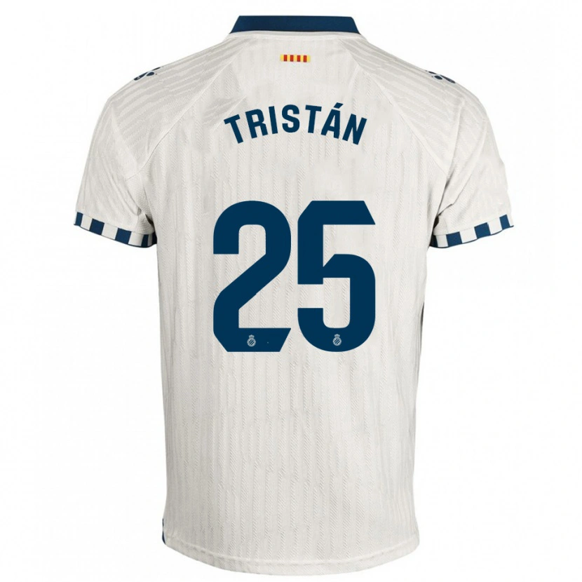 Danxen Enfant Maillot Pol Tristán #25 Blanc Bleu Tenues Extérieur 2025/26 T-Shirt