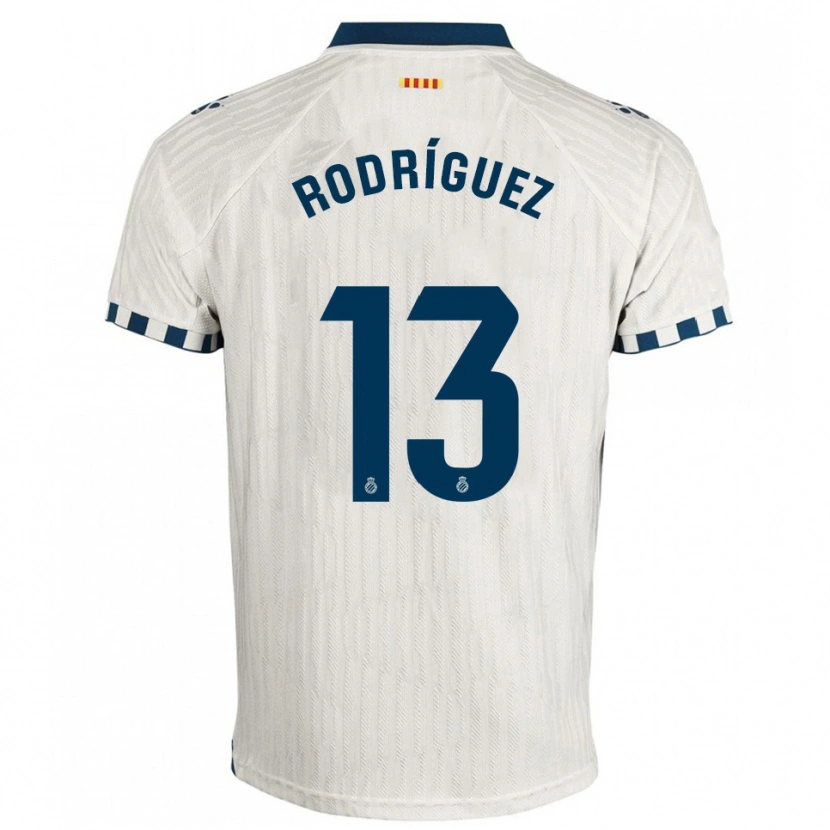 Danxen Enfant Maillot Joel Rodríguez #13 Blanc Bleu Tenues Extérieur 2025/26 T-Shirt